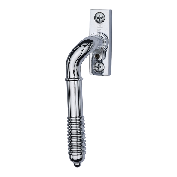 V895L LH-PC  Left Hand  Polished Chrome  Heritage Brass Locking Reeded Cranked Espagnolette Fastener